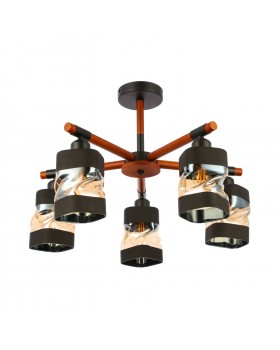 SLE114402-05 Люстра потолочная Черный, Темное дерево/Черный, Прозрачный, Янтарный E27 5*60W ABIRITTO-foto2