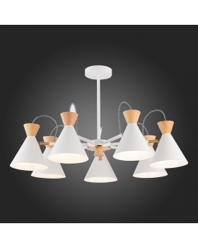 SLE125102-07 Люстра потолочная Белый, Золото/Белый, Светлое дерево E14 7*40W Modica-foto5