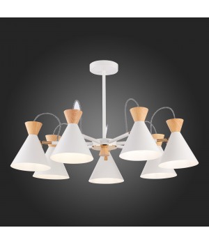 SLE125102-07 Люстра потолочная Белый, Золото/Белый, Светлое дерево E14 7*40W Modica-foto5