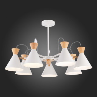 SLE125102-07 Люстра потолочная Белый, Золото/Белый, Светлое дерево E14 7*40W Modica-foto5