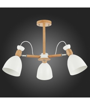 SLE103802-03 Люстра потолочная Светлое дерево, Белый/Белый E27 3*60W BALCAMO-foto8