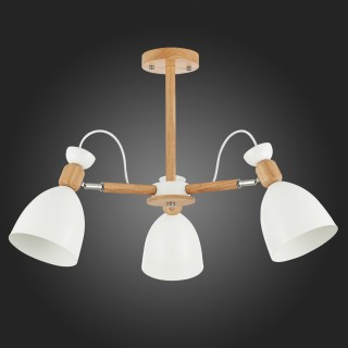SLE103802-03 Люстра потолочная Светлое дерево, Белый/Белый E27 3*60W BALCAMO-foto8