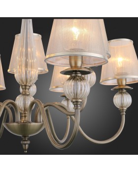 SL185.303.09 Люстра подвесная, потолочная Бронза, Прозрачный/Бежевый, Бронза E14 9*40W GRAZIA-foto11