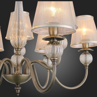 SL185.303.09 Люстра подвесная, потолочная Бронза, Прозрачный/Бежевый, Бронза E14 9*40W GRAZIA-foto11