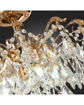 SLE160202-06 Светильник потолочный Французское золото/Прозрачный E27 6*60W KRISTO-foto4