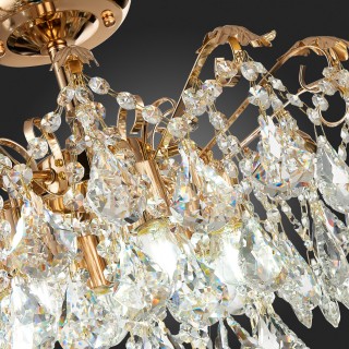 SLE160202-06 Светильник потолочный Французское золото/Прозрачный E27 6*60W KRISTO-foto4