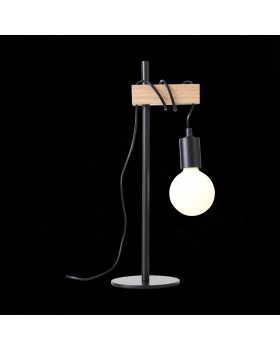 SL1142.404.01 Прикроватная лампа Черный, Светлое дерево E27 1*60W BAGETTI-foto6