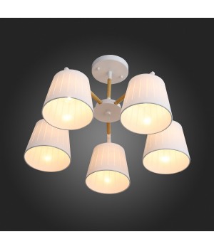 SL375.502.05 Люстра потолочная Белый, Светлое дерево/Белый E27 5*40W PASSETO-foto7