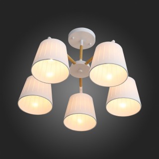 SL375.502.05 Люстра потолочная Белый, Светлое дерево/Белый E27 5*40W PASSETO-foto7