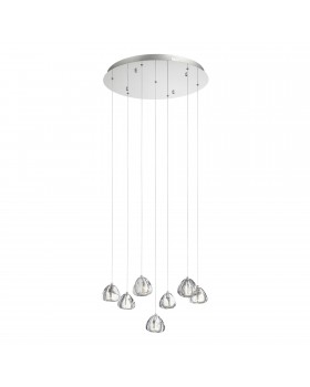 SL6017.101.07 Светильник подвесной ST-Luce Хром/Прозрачный с пузырьками воздуха LED 7*3W 3000K WATERFALL-foto2