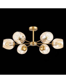 SLE155412-06 Люстра потолочная Золотистый/Янтарный E27 6*60W PALLO-foto5