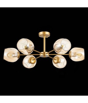 SLE155412-06 Люстра потолочная Золотистый/Янтарный E27 6*60W PALLO-foto5