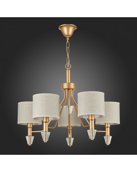 SLE107003-05 Люстра подвесная Золотистый/Бежевый E14 5*40W VILEDE-foto4