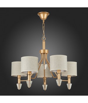 SLE107003-05 Люстра подвесная Золотистый/Бежевый E14 5*40W VILEDE-foto4