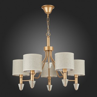 SLE107003-05 Люстра подвесная Золотистый/Бежевый E14 5*40W VILEDE-foto4