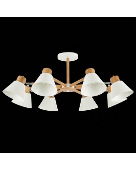 SLE103702-08 Люстра потолочная Светлое дерево, Белый/Белый E27 8*60W BUVE-foto4