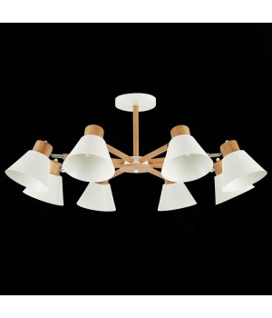 SLE103702-08 Люстра потолочная Светлое дерево, Белый/Белый E27 8*60W BUVE-foto4