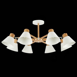 SLE103702-08 Люстра потолочная Светлое дерево, Белый/Белый E27 8*60W BUVE-foto4