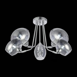 SLE102402-05 Люстра потолочная Хром/Дымчатый E14 5*40W RINNO-foto4