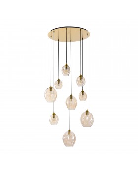 SL1188.303.09 Люстра подвесная ST-Luce Латунь/Коньячный E14/E27 5+4*40W IDESIA-foto2