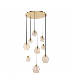 SL1188.303.09 Люстра подвесная ST-Luce Латунь/Коньячный E14/E27 5+4*40W IDESIA-foto2