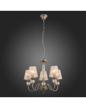SL185.303.05 Люстра подвесная, потолочная Бронза, Прозрачный/Бежевый, Бронза E14 5*40W GRAZIA-foto5
