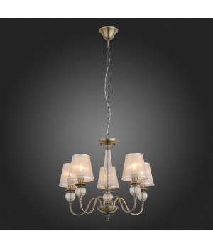 SL185.303.05 Люстра подвесная, потолочная Бронза, Прозрачный/Бежевый, Бронза E14 5*40W GRAZIA-foto5
