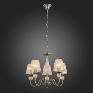 SL185.303.05 Люстра подвесная, потолочная Бронза, Прозрачный/Бежевый, Бронза E14 5*40W GRAZIA-foto5