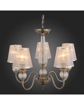 SL185.303.05 Люстра подвесная, потолочная Бронза, Прозрачный/Бежевый, Бронза E14 5*40W GRAZIA-foto3