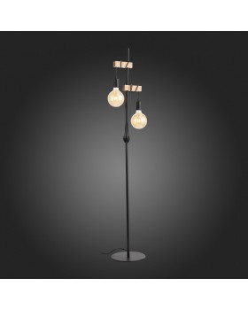 SL1142.405.01 Торшер Черный, Светлое дерево E27 2*60W BAGETTI-foto7