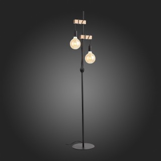 SL1142.405.01 Торшер Черный, Светлое дерево E27 2*60W BAGETTI-foto7