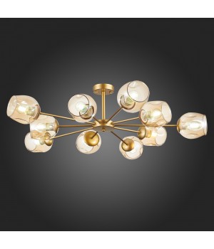 SLE155412-10 Люстра потолочная Золотистый/Янтарный E27 10*60W PALLO-foto7