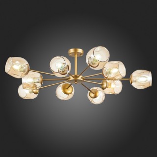 SLE155412-10 Люстра потолочная Золотистый/Янтарный E27 10*60W PALLO-foto7