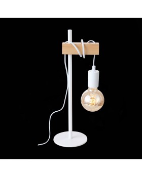 SL1142.504.01 Прикроватная лампа Белый, Светлое дерево E27 1*60W BAGETTI-foto6