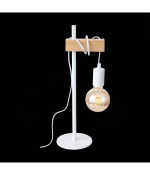 SL1142.504.01 Прикроватная лампа Белый, Светлое дерево E27 1*60W BAGETTI-foto6