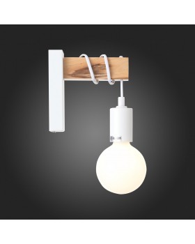 SL1142.501.01 Светильник настенный Белый, Светлое дерево E27 1*60W BAGETTI-foto4