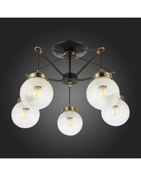 SLE110302-05 Светильник подвесной Черный, Бронза/Прозрачный, Белый E27 5*60W STRICCE-foto8