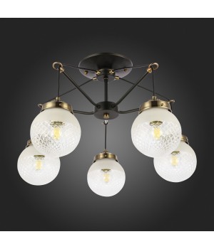 SLE110302-05 Светильник подвесной Черный, Бронза/Прозрачный, Белый E27 5*60W STRICCE-foto8