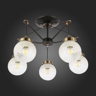 SLE110302-05 Светильник подвесной Черный, Бронза/Прозрачный, Белый E27 5*60W STRICCE-foto8