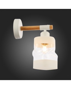 SLE114501-01 Светильник настенный Белый, Светлое дерево/Белый, Прозрачный E27 1*60W ABIRITTO-foto3