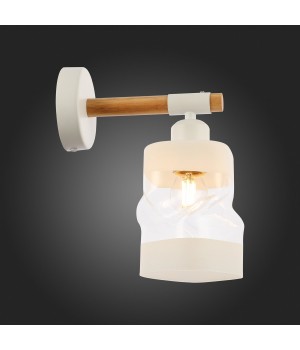 SLE114501-01 Светильник настенный Белый, Светлое дерево/Белый, Прозрачный E27 1*60W ABIRITTO-foto3