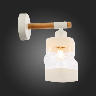 SLE114501-01 Светильник настенный Белый, Светлое дерево/Белый, Прозрачный E27 1*60W ABIRITTO-foto3