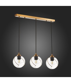 SLE103103-03 Светильник подвесной Золотистый/Прозрачный E27 3*60W SATTURO-foto8