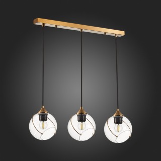 SLE103103-03 Светильник подвесной Золотистый/Прозрачный E27 3*60W SATTURO-foto8