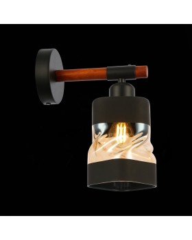 SLE114401-01 Светильник настенный Черный, Темное дерево/Черный, Прозрачный, Янтарный E27 1*60W ABIRITTO-foto7