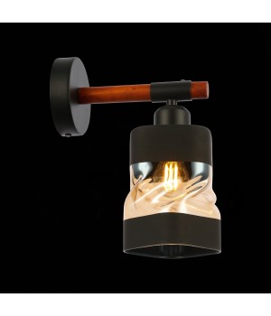 SLE114401-01 Светильник настенный Черный, Темное дерево/Черный, Прозрачный, Янтарный E27 1*60W ABIRITTO-foto7