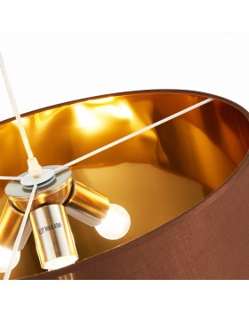 SLE300593-03 Светильник подвесной Никель/Золотистый, Коричневый E27 3*40W BRESCIA-foto3