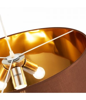 SLE300593-03 Светильник подвесной Никель/Золотистый, Коричневый E27 3*40W BRESCIA-foto3