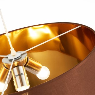 SLE300593-03 Светильник подвесной Никель/Золотистый, Коричневый E27 3*40W BRESCIA-foto3