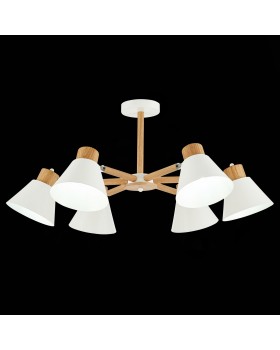 SLE103702-06 Люстра потолочная Светлое дерево, Белый/Белый E27 6*60W BUVE-foto3